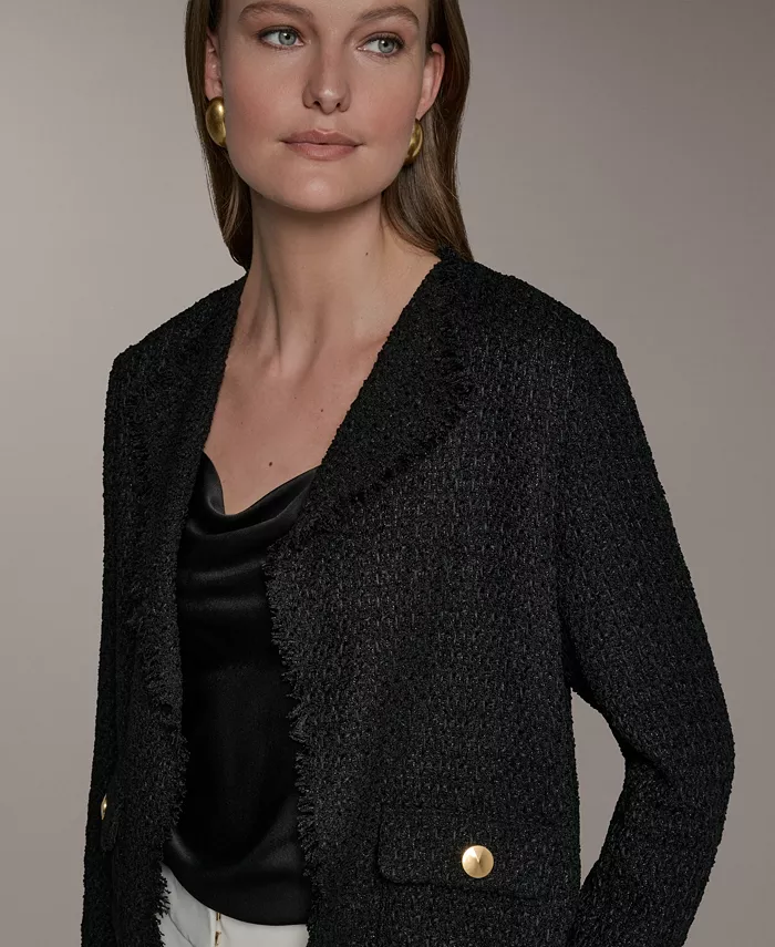 Petite Open-Front Long-Sleeve Jacket - thumbnail 4