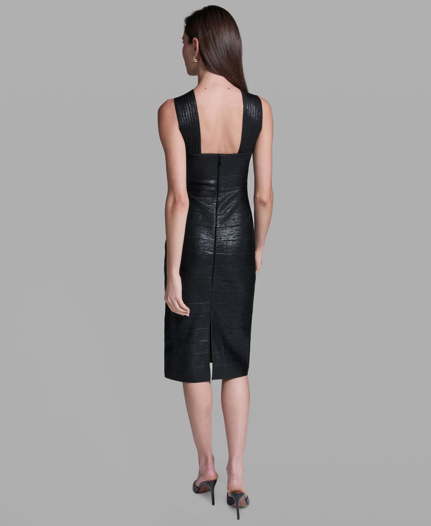 Women's Black Bandage Midi Dress