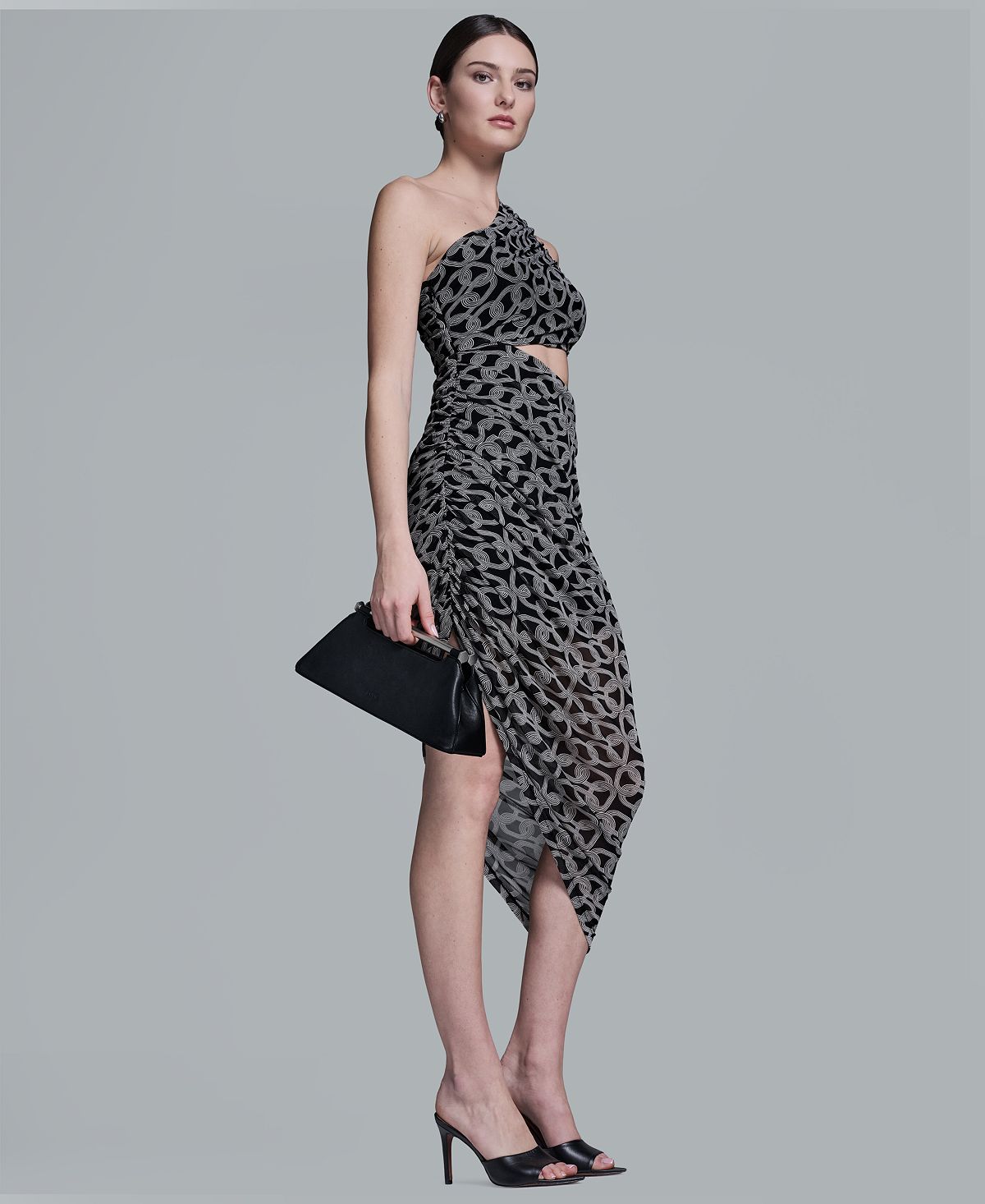 BCBG Women's One-Shoulder Midi Dress view 3 — MAYCSS fashion products