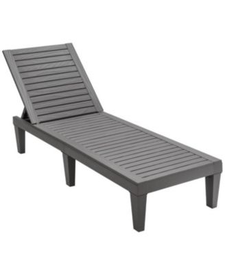 Outdoor Chaise Lounge Chair with 5 Positions Adjustable Backrest
