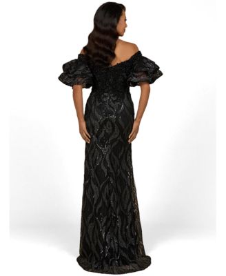 macy's black lace dress Azazie Macy