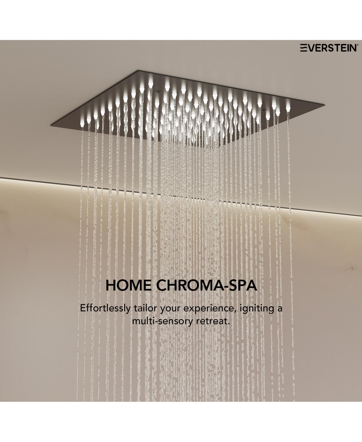 Everstrein Celling Mounted 12 in. Rainfall Led Shower System with 6 in. Shower Head Handheld Shower Faucet Set
