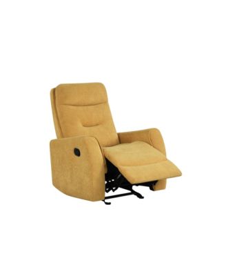 Durable Microsuede Velvet Manual Recliner with Rocker Function, Double Stitched Seam Accent Chair with Side Handle Release