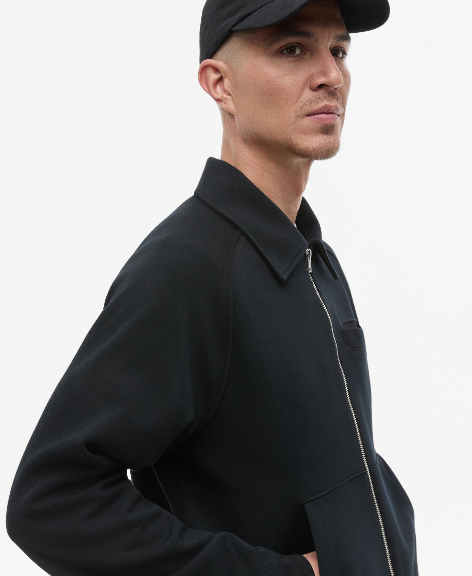Men's Relaxed-Fit Sweatshirt-Knit Jacket