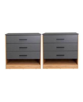 Boras Set of 2 Small Dressers, Minimalist Modern Style, High-Capacity Bedroom Storage Furniture