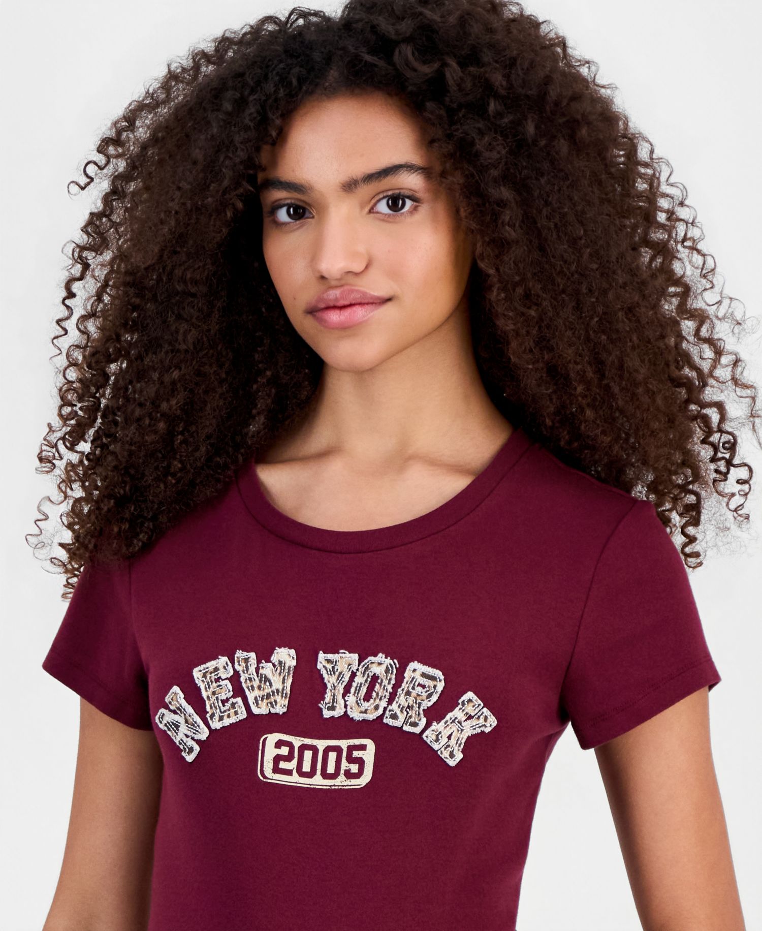 Juniors' New York Embroidered T-Shirt