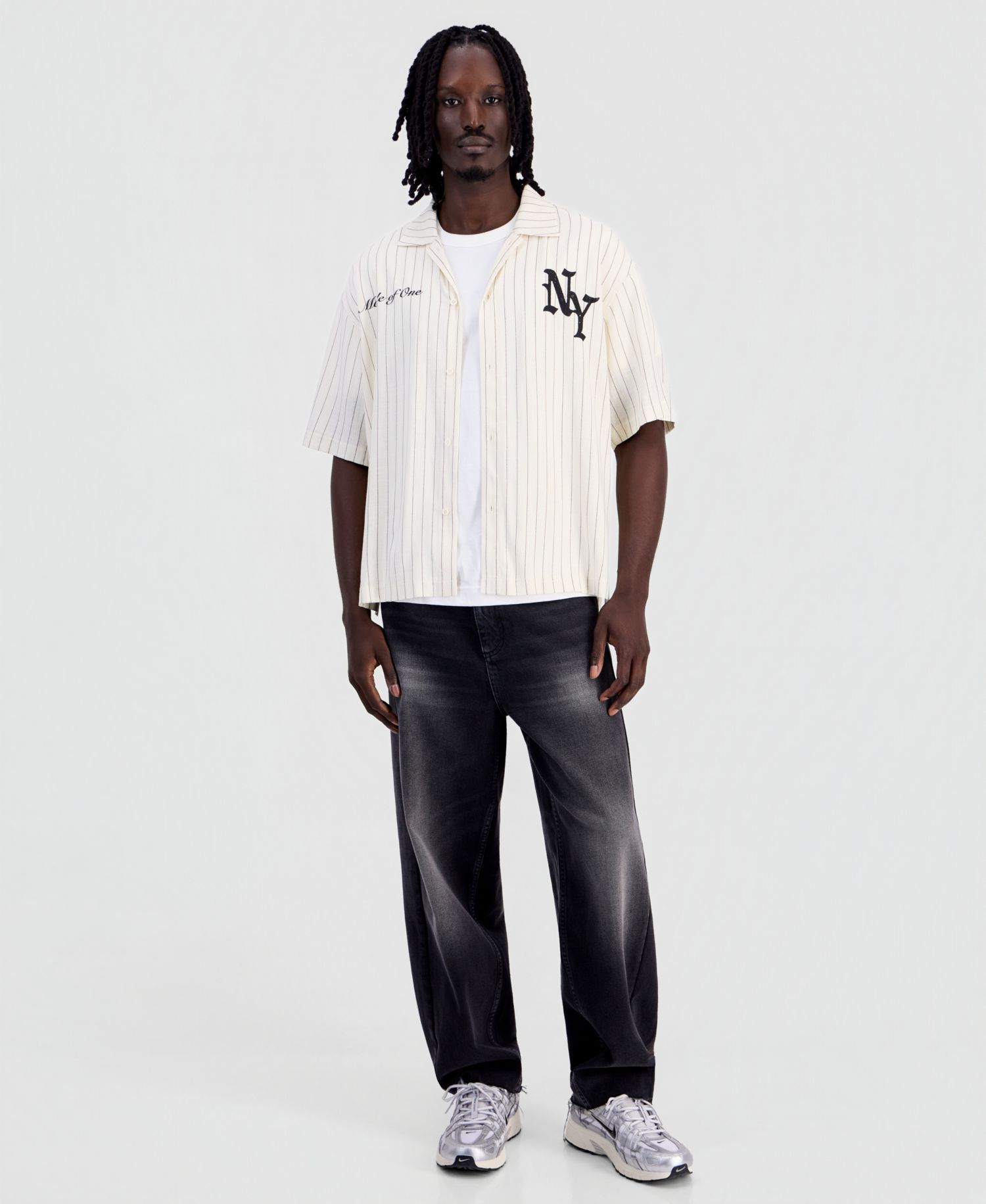 Men's Boxy Pinstripe Short-Sleeve Shirt, Macy's Exclusive