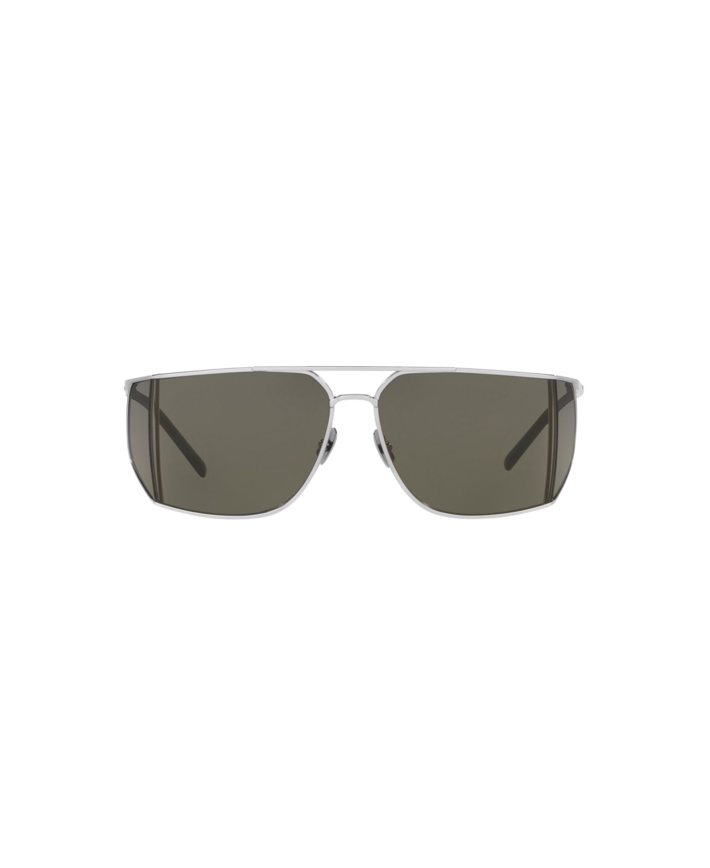 Мужские солнцезащитные очки Saint Laurent Rectangle Sunglasses, SL 750 YS000641, цвет: Серебряный — фото 2