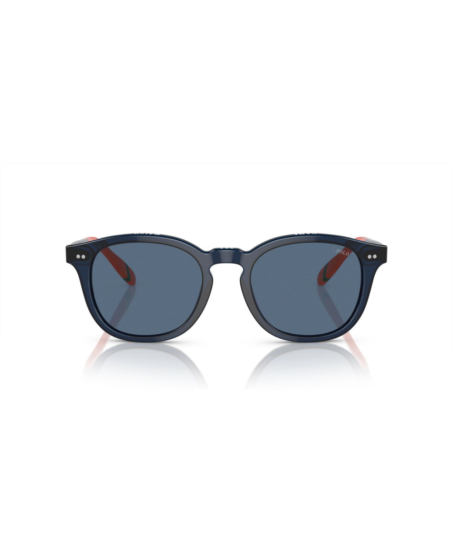 Мужские солнцезащитные очки Polo Ralph Lauren Round Sunglasses, PH4206, цвет: Блестящий тёмно-синий — фото 2