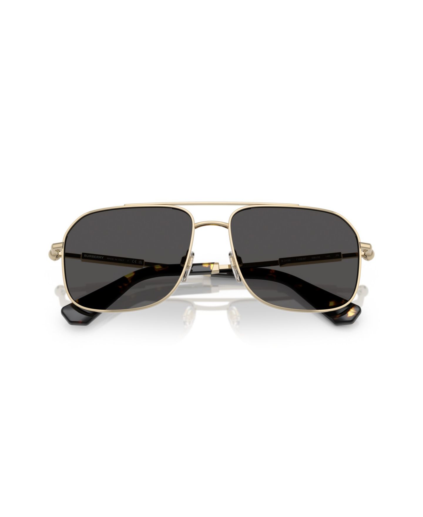 Мужские солнцезащитные очки Burberry Square Sunglasses, BE3159, цвет: Светлый золотой — фото 5