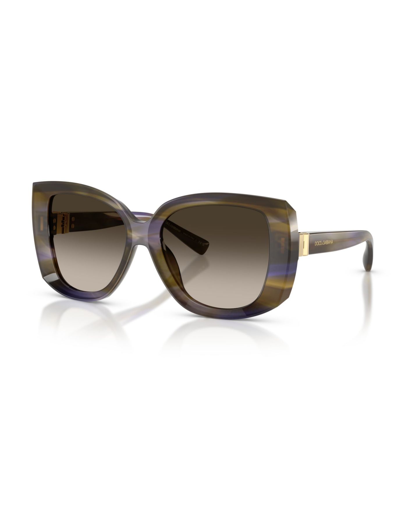 Женские солнцезащитные очки Dolce&Gabbana Square Sunglasses, DG4495, цвет: Полосатый оливковый — фото 1