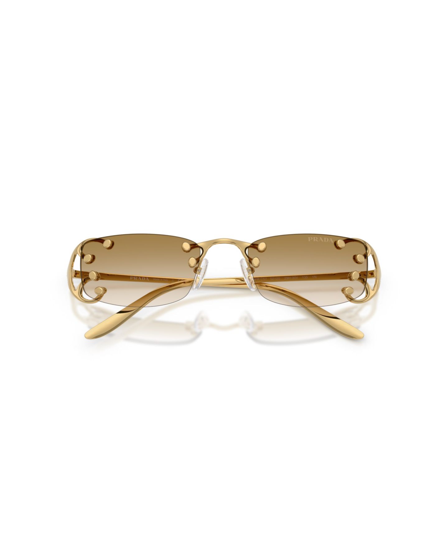 Женские солнцезащитные очки PRADA Rectangle Sunglasses, PR C57S, цвет: Oro Pallido Nouveau — фото 5