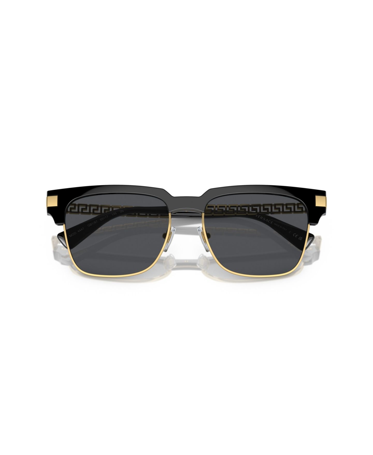 Мужские солнцезащитные очки Versace Rectangle Sunglasses, VE4447, цвет: Чёрный — фото 5