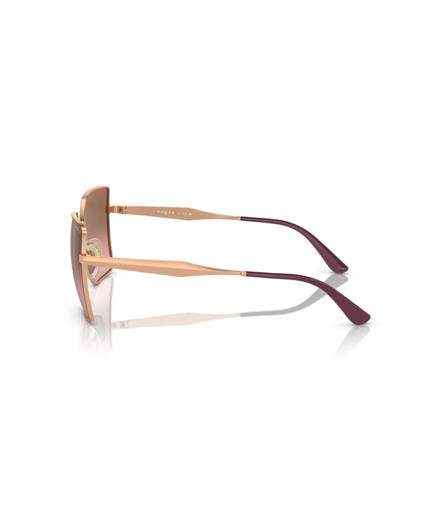 Женские солнцезащитные очки Vogue Eyewear Square Sunglasses, VO4284S, цвет: Бордовый / Золотой — фото 3
