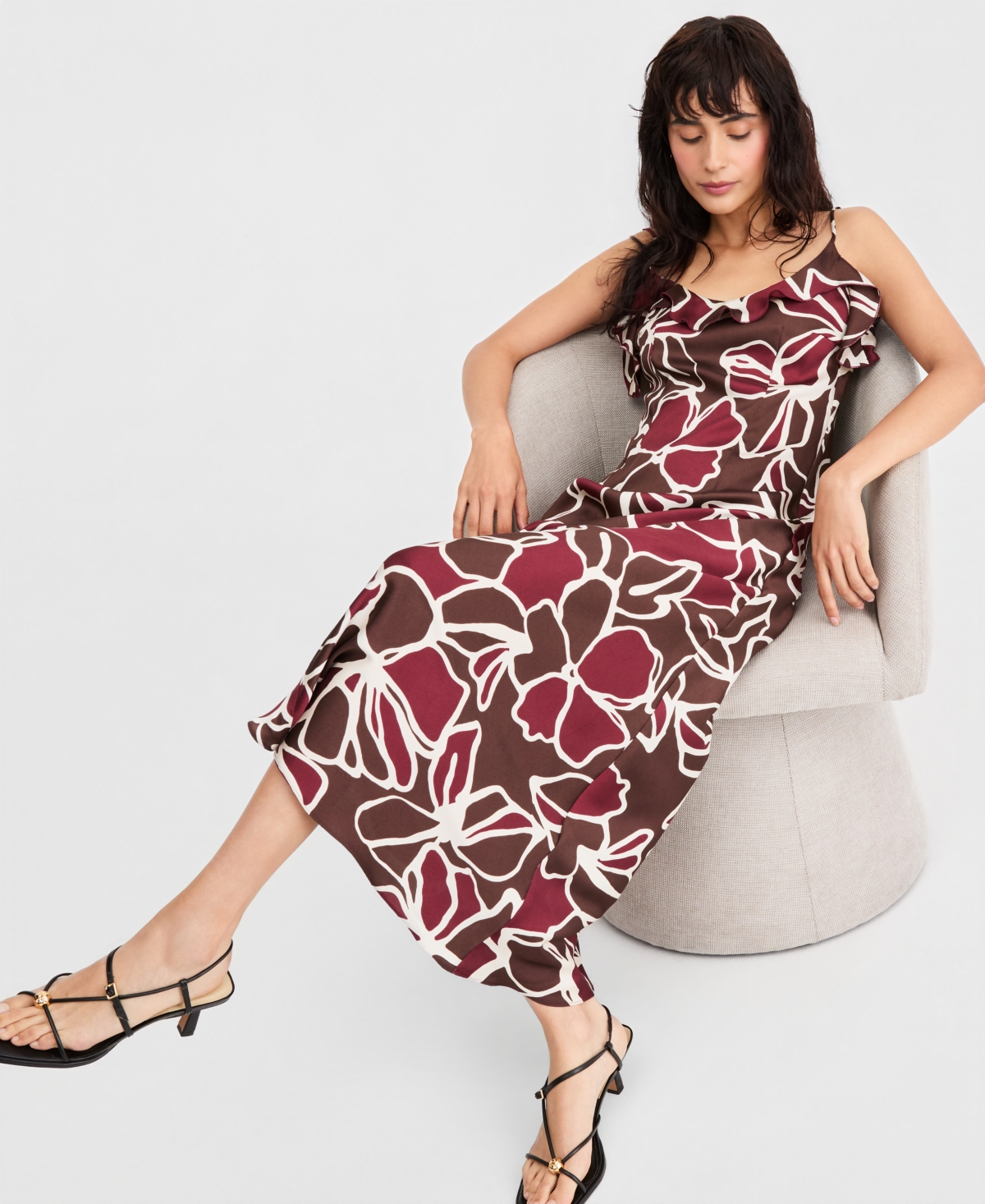 Emme Marella Women's Emmottuso Floral-Print Ruffled Midi Dress