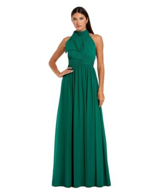 Women's A Line Chiffon Halter Neck Evening Gown