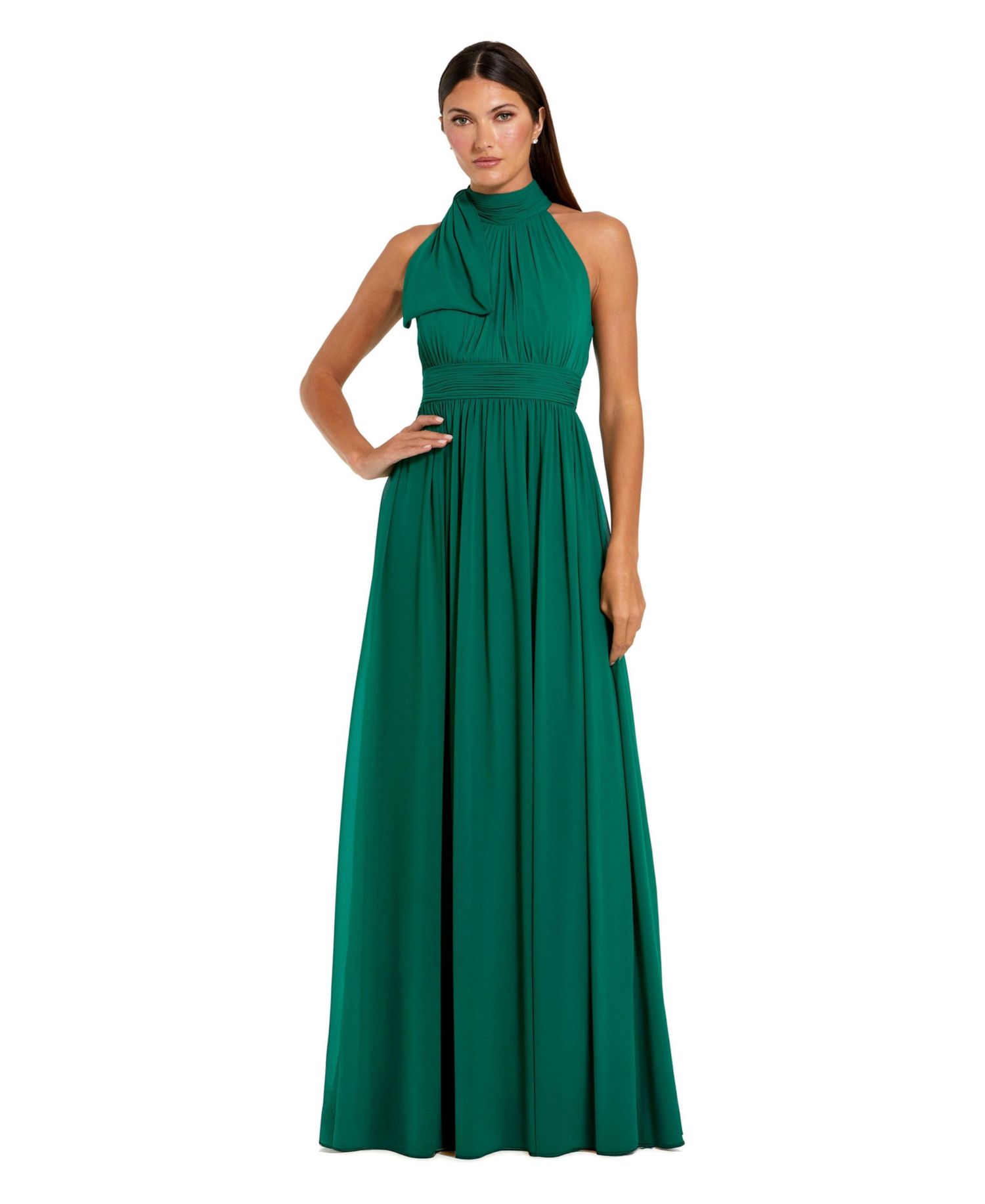 Women's A Line Chiffon Halter Neck Evening Gown