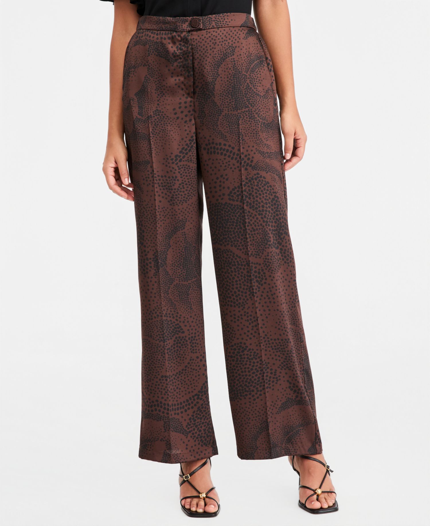 Women's Emmunigeno Printed Straight-Fit Wide-Leg Pants