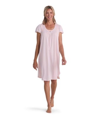 Women's Short-Sleeve Solid Short Nightgown