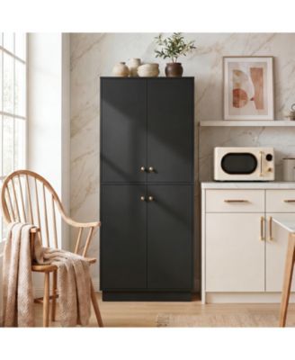 Kitchen Pantry Storage Cabinet, 67 Inch Tall Food Pantry with Adjustable Shelves and Anti-Tip Design, Large Kitchen Hutch Cabinet