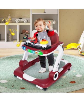 5-in-1 Baby Activity Walker with Music and Lights, Adjustable Height and Safety Bumper