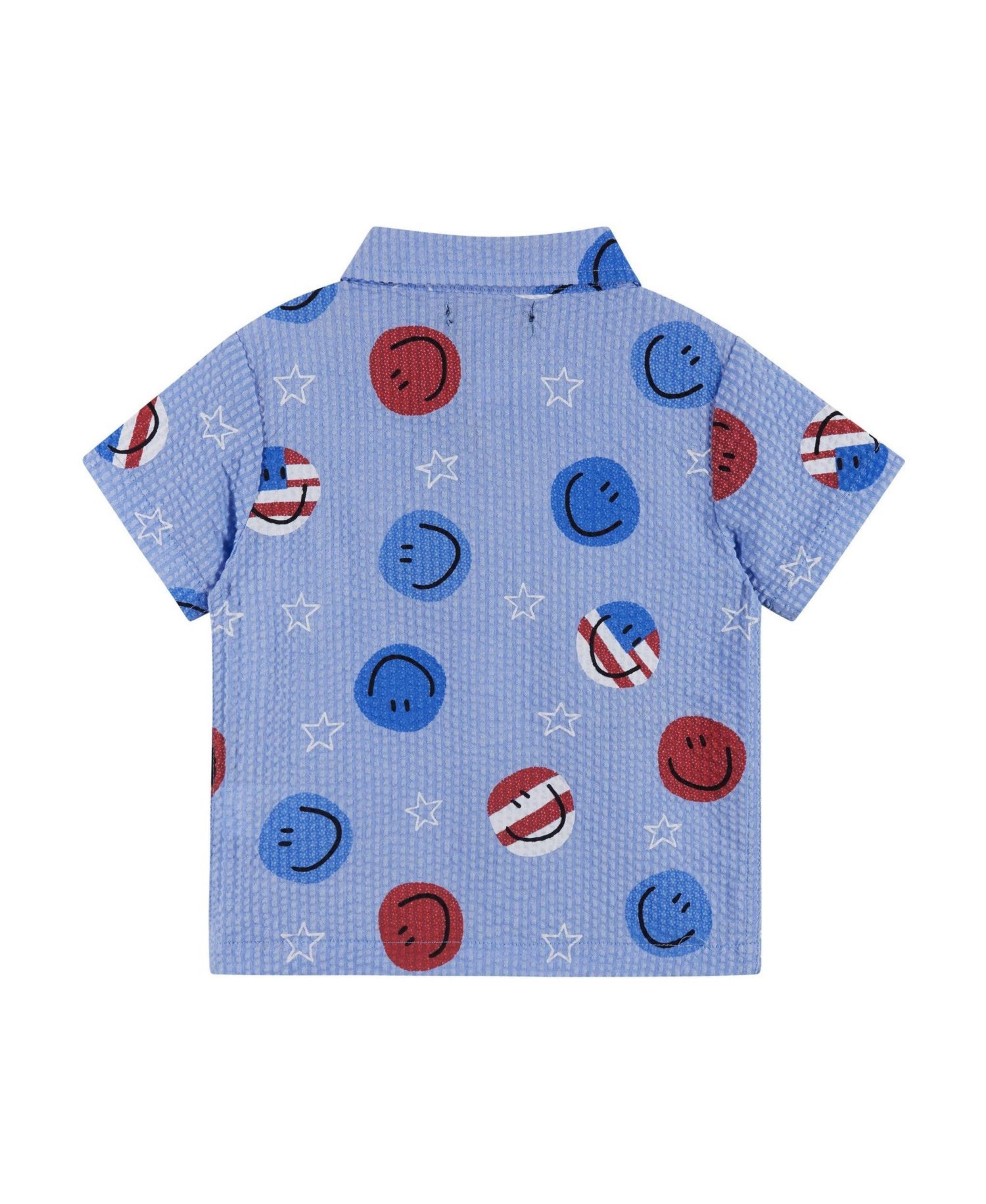 Infant Boys Short Sleeve Patriotic Smile Seersucker Set