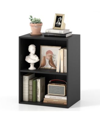 Bookcase with 2 Open Cubes Floor Standing Bookshelf with 5-Position Adjustable Shelf
