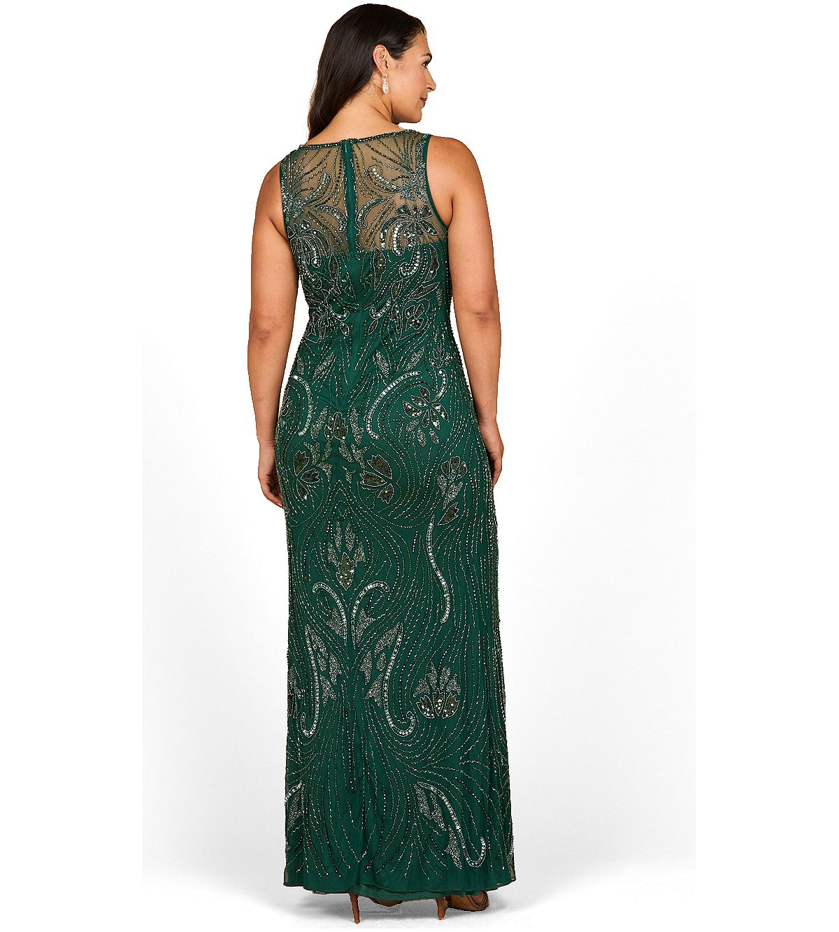 Lara Women's Beaded High Neckline Gown view 2 — MAYCSS fashion products