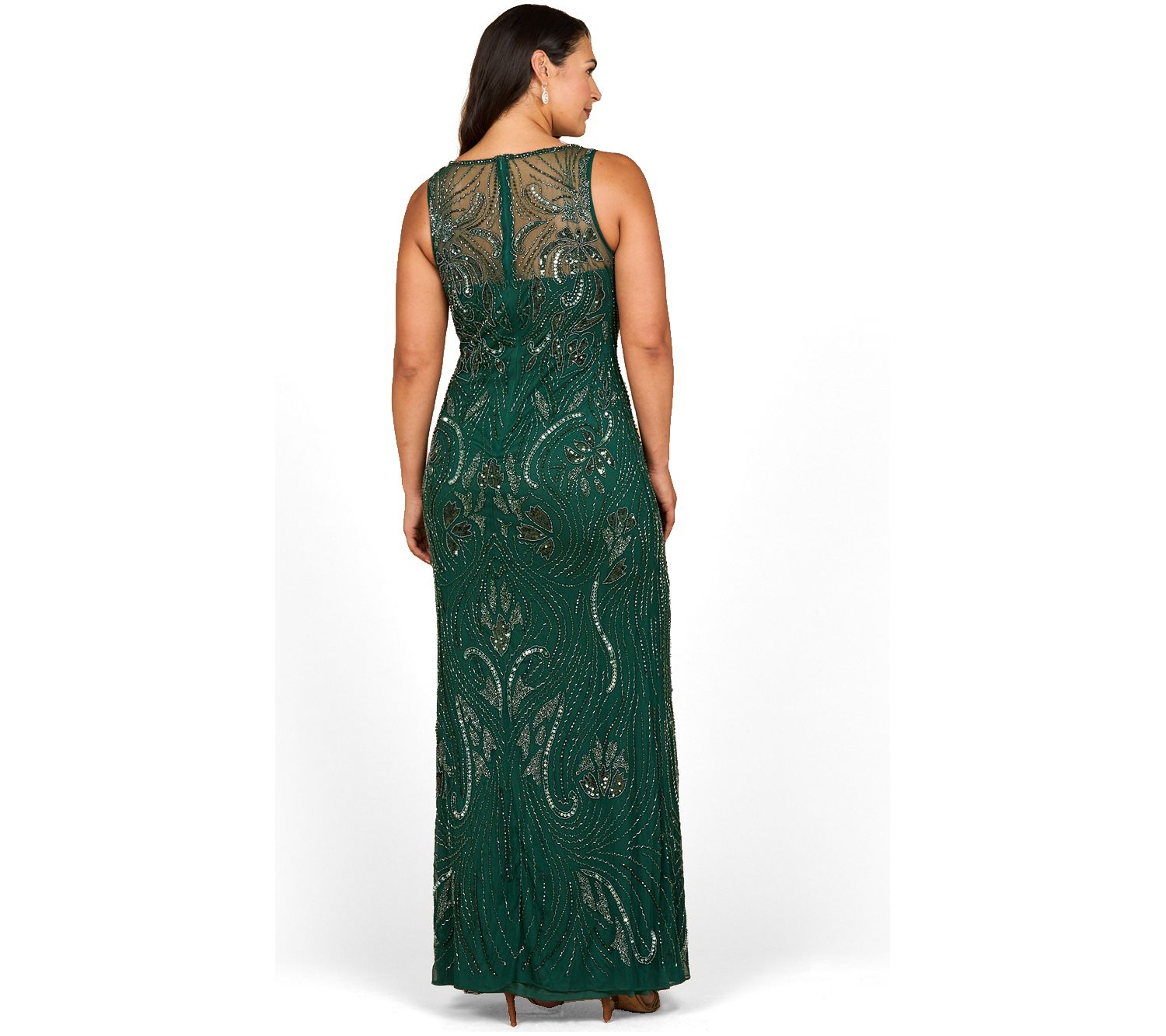 Women's Beaded High Neckline Gown