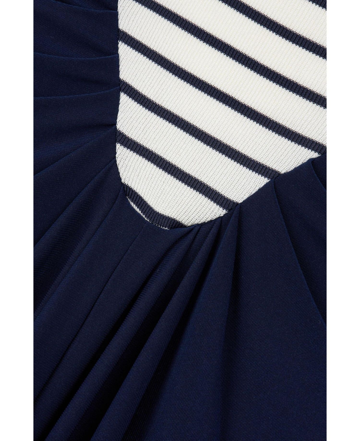 Women's Stripe Draped Halter Neck Maxi Dress
