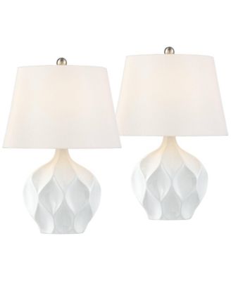 Dobbs 22 1/2" High Small Mid Century Modern Accent Table Lamps Set of 2 Ceramic Living Room Bedroom Nightstand