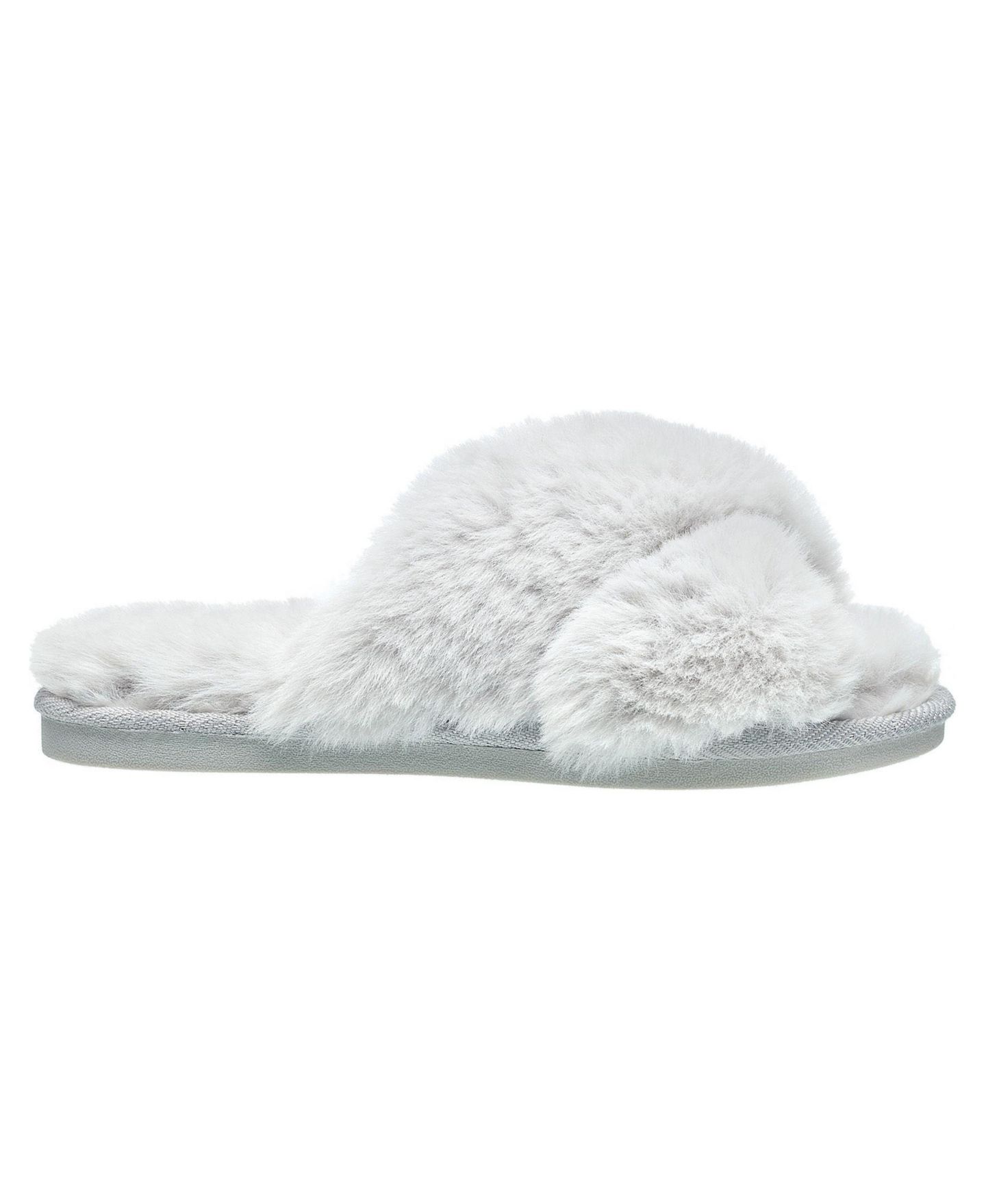 Женские тапочки Nine West X-Band Faux Fur Slipper - Seafoam Green L, цвет: Пепельный серый — фото 2