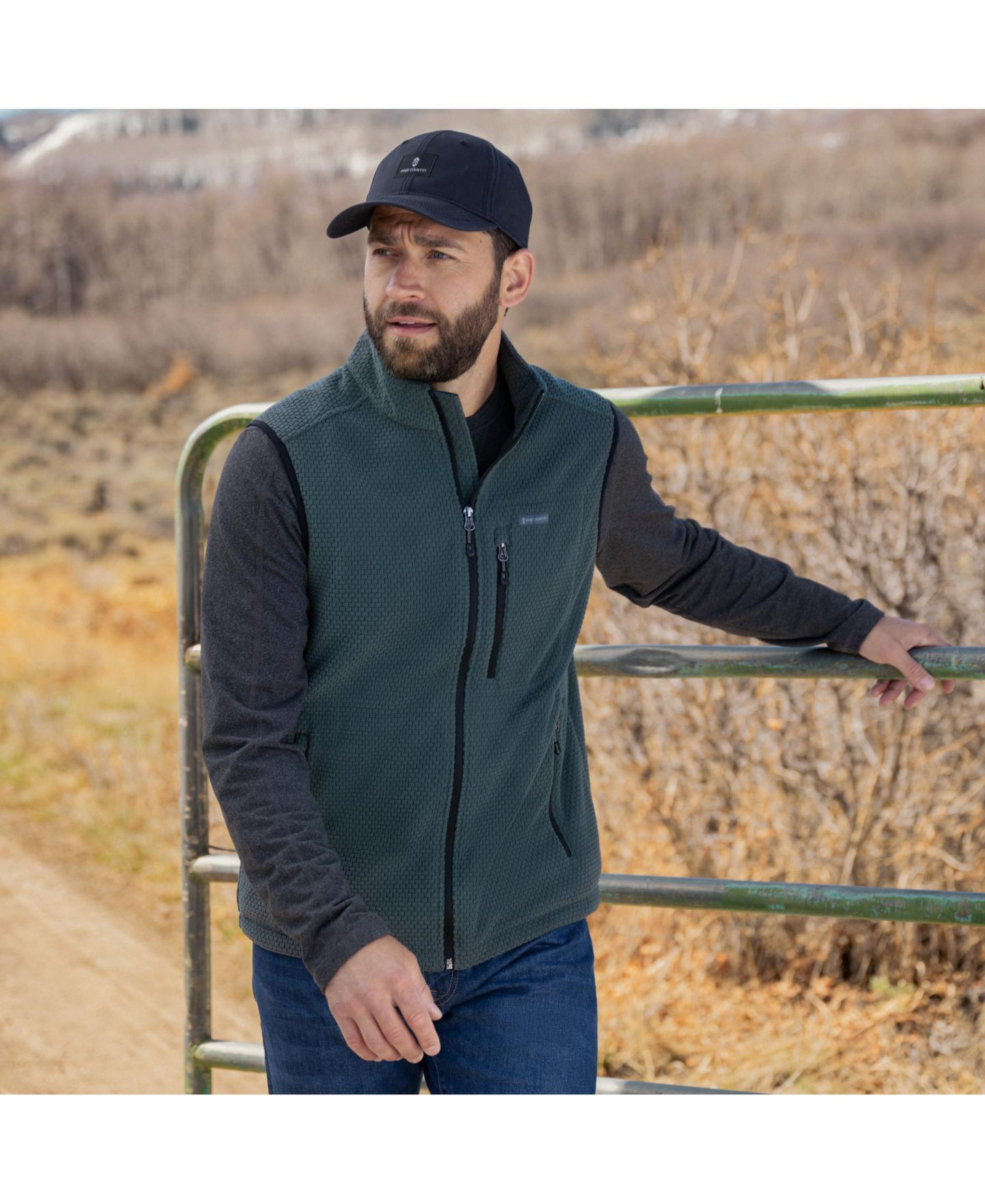Мужской жилет Free Country Brick Fleece Adventure Vest, цвет: Вечнозелёный — фото 6