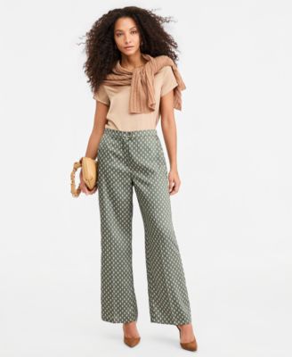 Women's Emmbuona Satin Print Wide-Leg Trousers