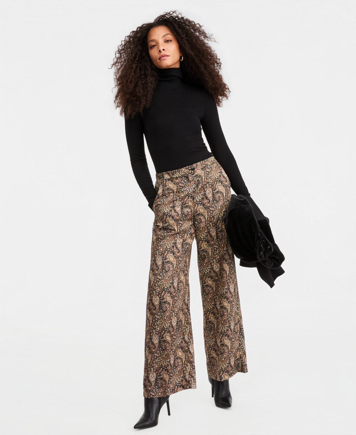 Emme Marella Women's Emmbuona Satin Print Wide-Leg Trousers
