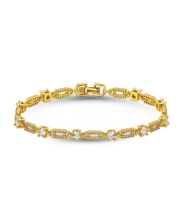 Cubic Zirconia Pave Rectangle Link Bracelet