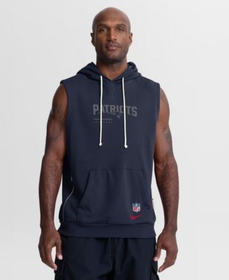 Men's Navy New England Patriots Sideline Standard Issue Dri-FIT Sleeveless Hoodie