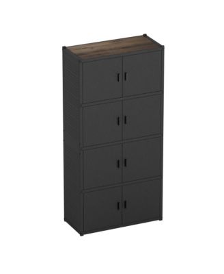 5-Shelf Heavy-Duty Garage Storage Cabinet Tower with Side Pegboards, Black (35 in. W x 71.1 in. H x 15.7 in. D