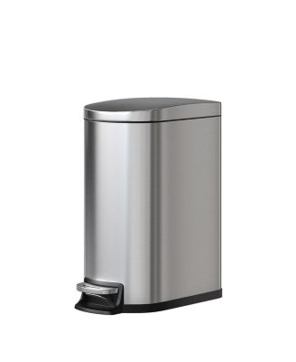 1.6 Gal Step-On Stainless Steel Trash Can, Garbage Bin with Soft Close Lid