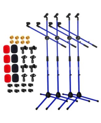 Mic Stand Floor Height Adjustable Tripod Microphone Stands With Extending Telescoping Boom Arm