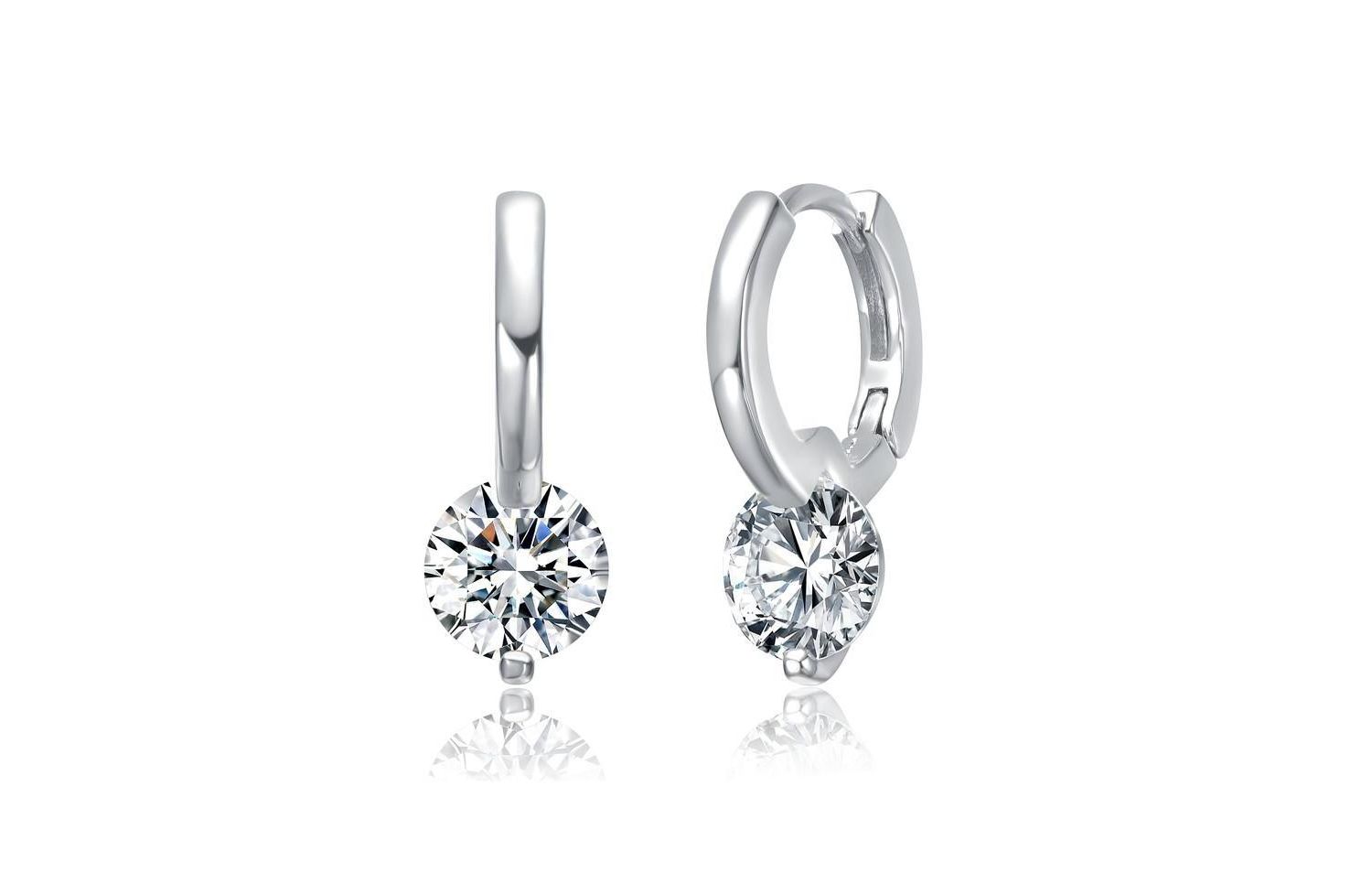 Radiant Gold Plated CZ Huggie Hoop Earrings