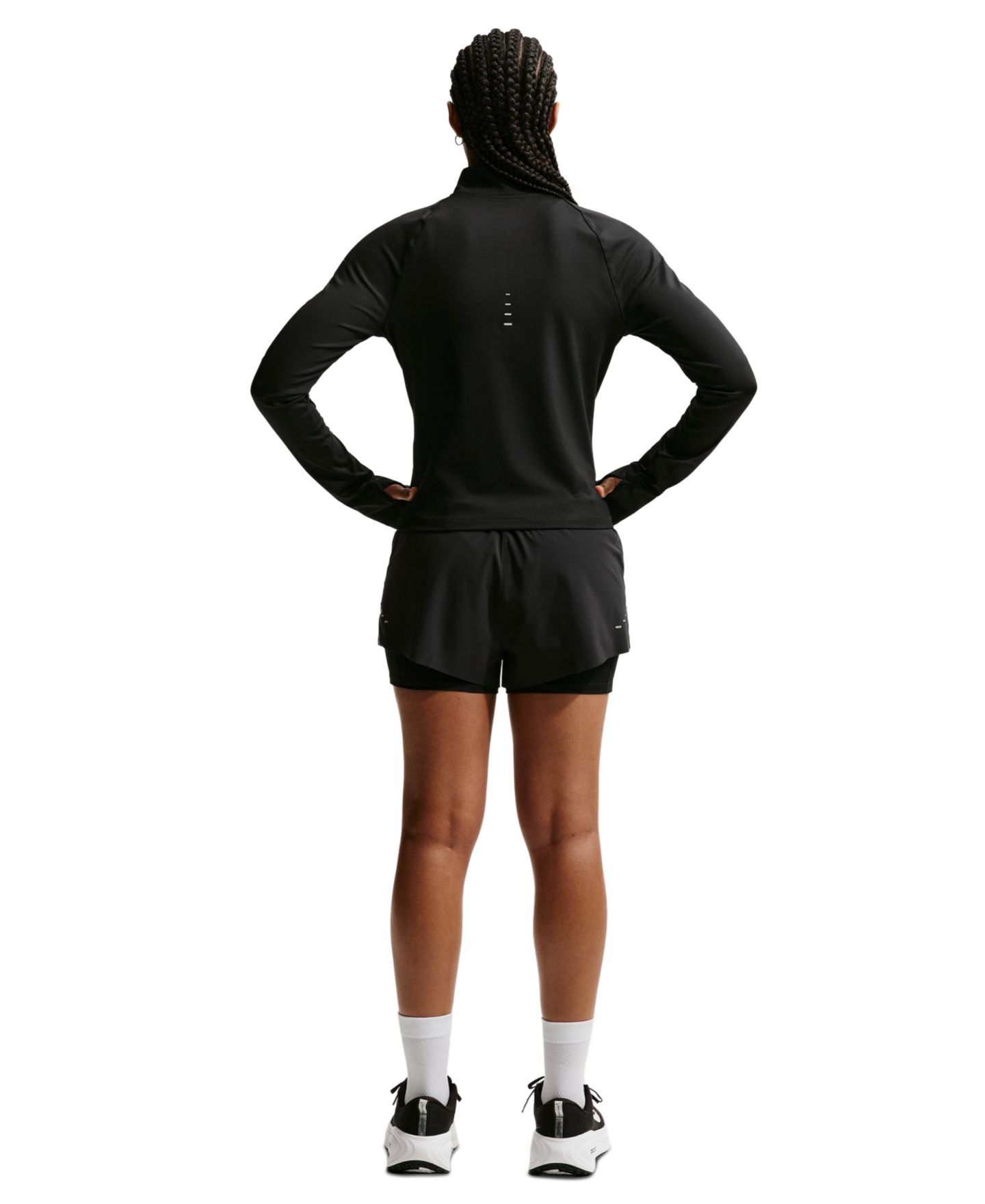 Женские шорты Nike Swift Dri-FIT Mid-Rise 2-in-1 Running, цвет: Чёрный / Светоотражающий — фото 6