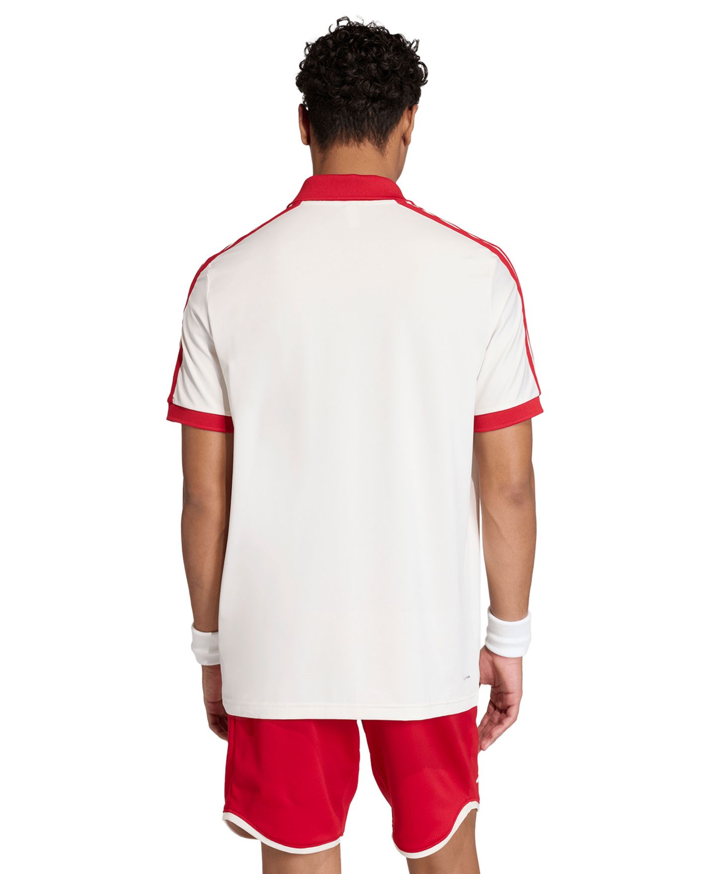 Мужское поло adidas Heritage Short-Sleeve Polo Shirt, цвет: Меловой белый / Красный — фото 3