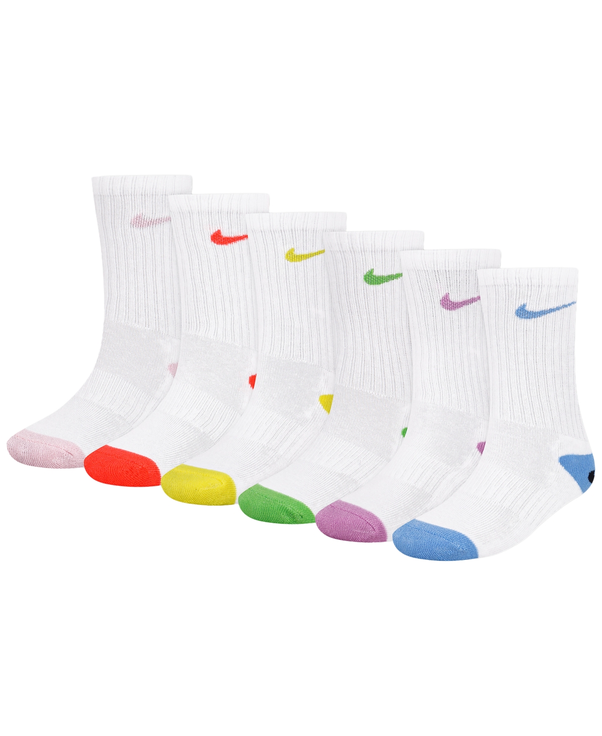 Nike Kids' Boys' And Girls' 4-7 Smiley Dri-fit Crew Socks, 6-pack