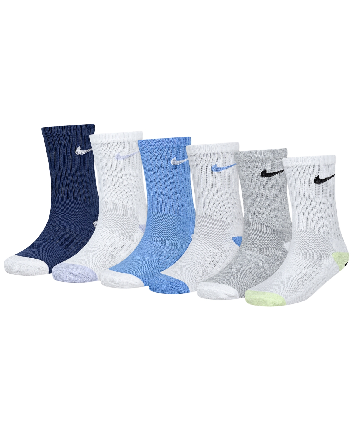 Nike Kids' Boys' And Girls' 4-7 Smiley Dri-fit Crew Socks, 6-pack
