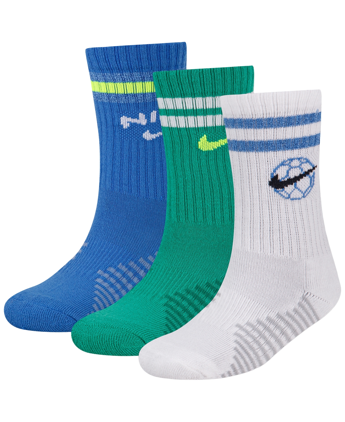 Nike Kids' Boys' 4-7 Goal Mode Crew Socks, 3-pack In Blue