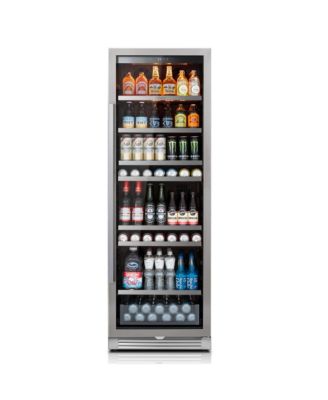 24 inch Beverage Refrigerator cooler 373 Cans,Freestanding or Built-In Beverage fridge with 3 LED for Home