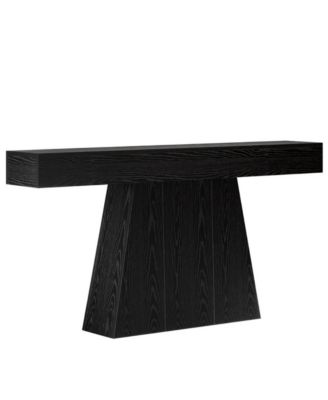 63" Farmhouse Console Table with Trapezoid Base