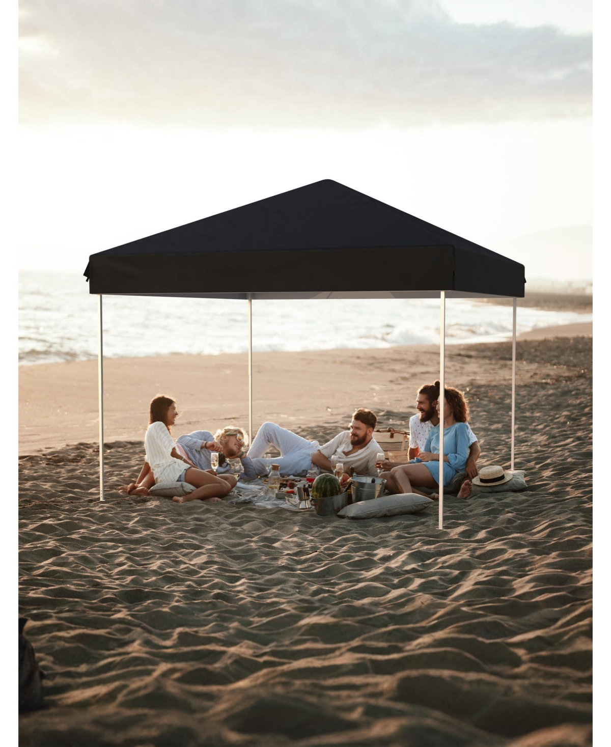 gaomon 10 x Feet Pop Up Canopy Tent with Sidewalls, Wheeled Carry Bag, Steel Frame and Silver-Coated Oxford Top