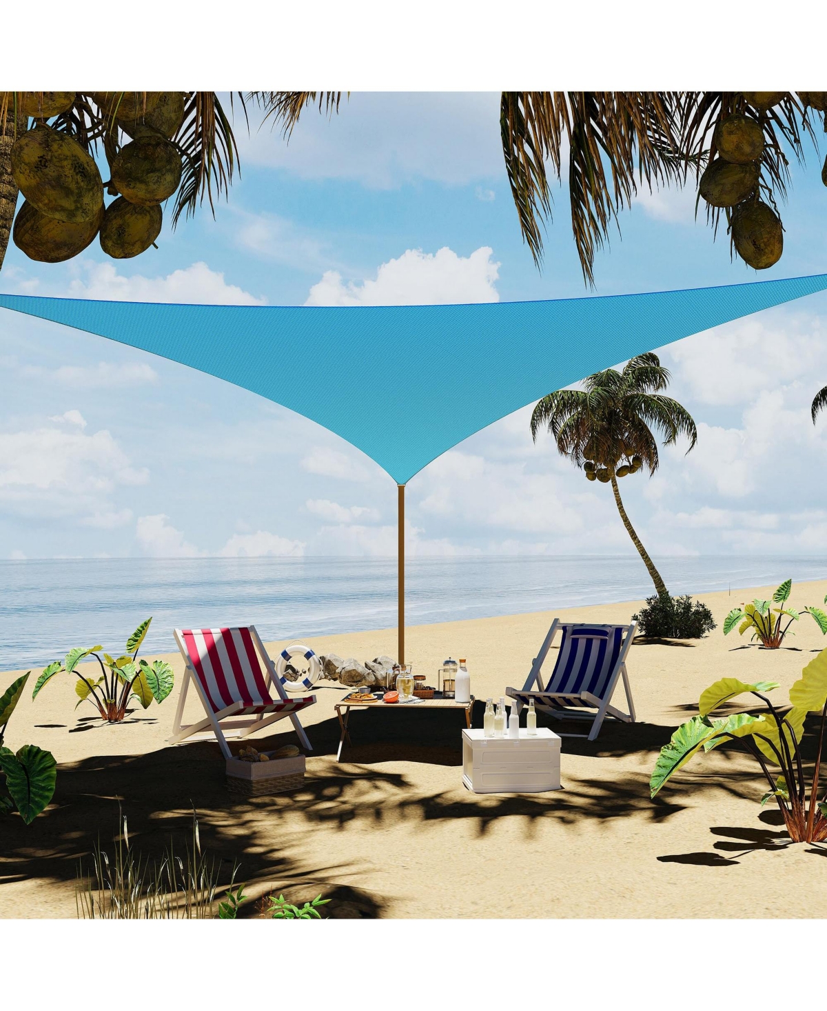 gaomon Triangle Sun Shade Sail for Patio, Deck and Garden, Uv Block Outdoor Canopy Backyard, Pool Yard
